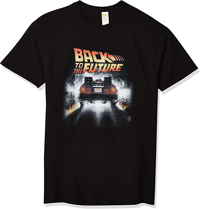 Back To The Future Men's Vintage Peelout Basic Solid Tee