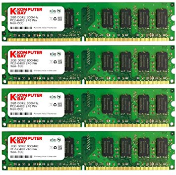 Komputerbay 8GB (4 x 2GB) DDR2 DIMM (240 PIN) 800Mhz PC2 6400 / PC2 6300