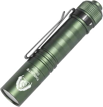 ThruNite BSS Saber 1015 Lumens AA Mini Flashlight Rechargeable, Small EDC Flashlight with Clip High Performance LED Light (Dark Green)