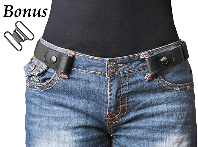 No Buckle Stretch Belt For Women Elastic Waist Belt for Jeans Pants Dresses