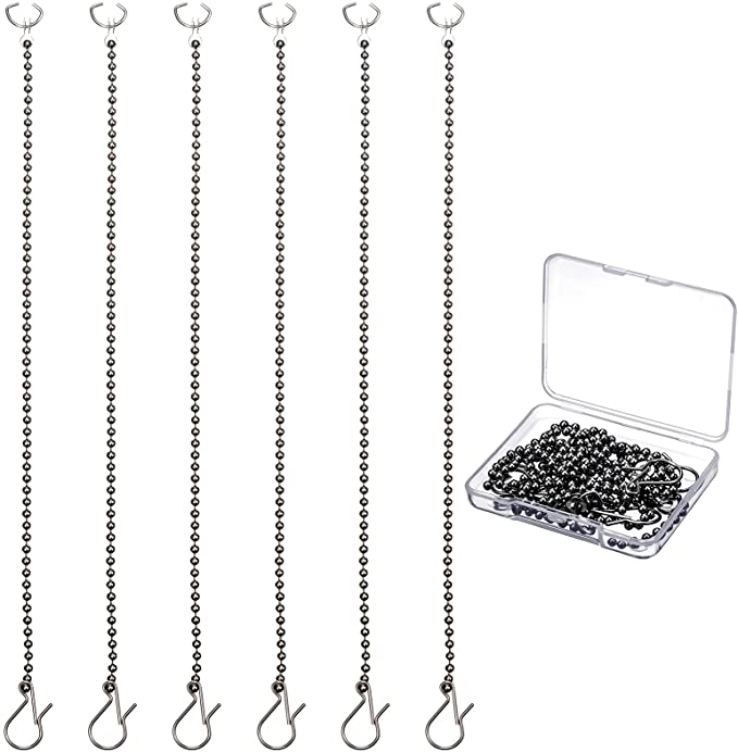 Mudder Toilet Handle Beaded Chain Universal Toilet Flapper Chain Replacement Kit Stainless Steel Toilet Flapper Lift Chain Toilet Chain Replacement for Most Toilet Flappers (6)