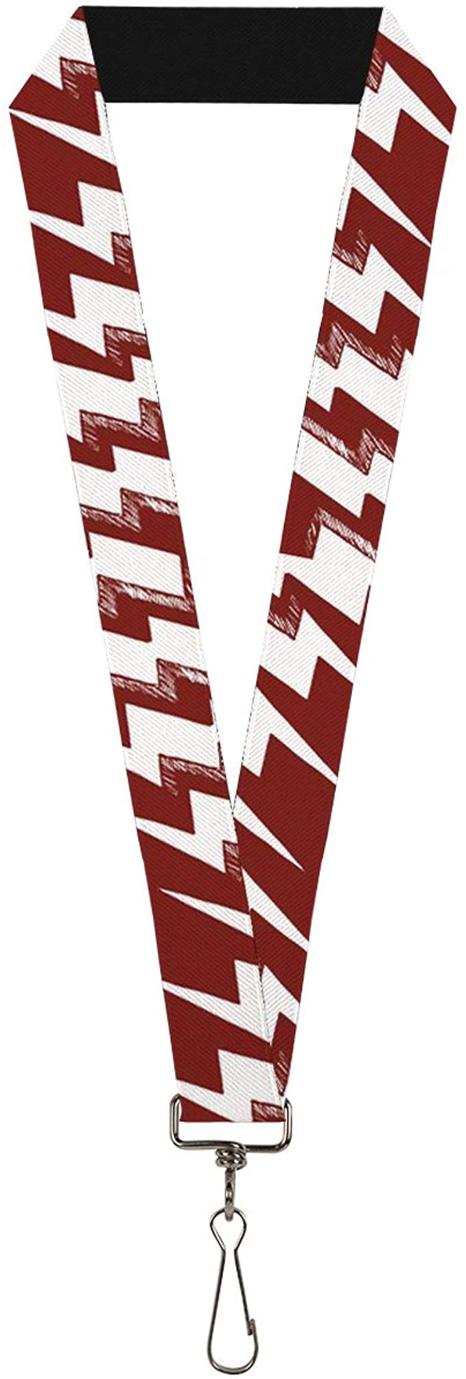 Buckle-Down Lanyard-1.0"-Lightning Bolts Sketch Red/White