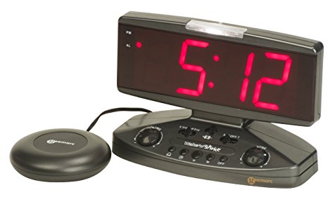 Geemarc Wake 'n' Shake Extra Loud Alarm Clock with Vibrating Shaker Pad, Telephone Ringer and Extra Bright Flashing Light- UK Version