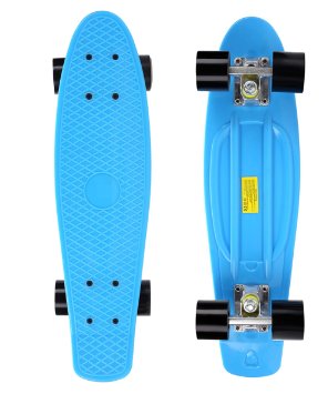 Ancheer Mini Complete Skateboard Plastic Cruiser Standard Skate Board Trucks Almost 22 Inches 5.7