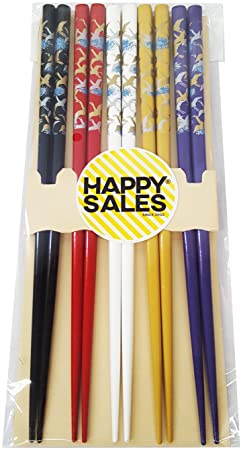 Happy Sales HSCH121/S, Japanese Style Chopsticks Gift Set Crane, Multicolor