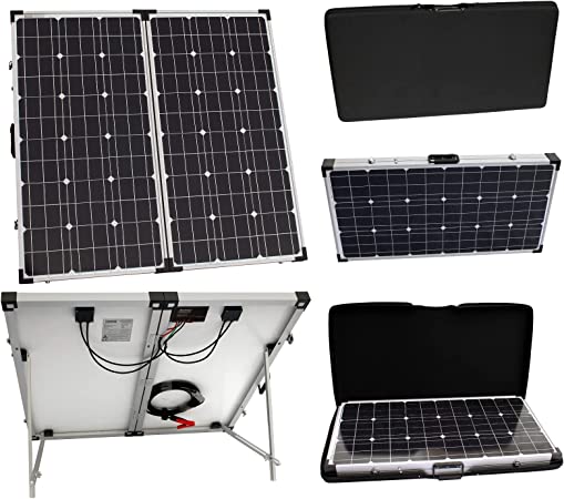 150W 12V Photonic Universe portable folding solar charging kit with protective case and 5m cable for a motorhome, caravan, campervan, camping, car, van, boat, yacht or any other 12V system
