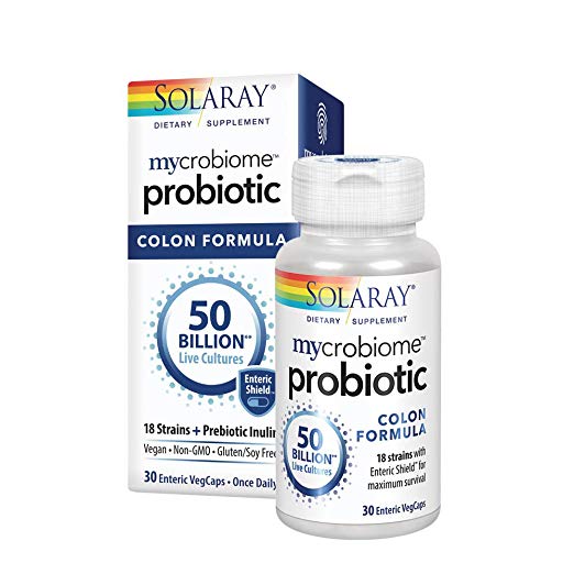 Solaray Mycrobiome Probiotic Colon Formula 50 Billion Supplements, 30 Count