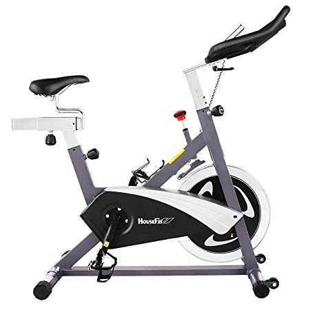 HouseFit Indoor Cycling Stationary Exercise Bike - Cycle Bike with Magnetic Control Adjustable Resistance and LCD Monitor & Comfortable Seat Cushion 28 11/16 Lbs Magnetic Resistance