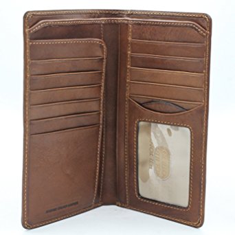 Tony Perotti Mens Italian Cow Leather Bifold Breast Pocket Wallet with ID Window