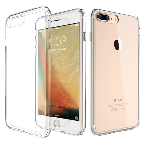 iPhone 7 Plus Case, ATGOIN [Ultra Hybrid] Crystal Clear Flexible TPU Hybrid Protective Shock Absorbing Bumper Case with Clear Back Panel [Lifetime Warranty] for iPhone 7 Plus 5.5 inch - 2016 (Clear)