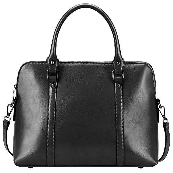 S-ZONE Women's Genuine Leather Handbags Briefcase Purse Shoulder Bags Tote Bags