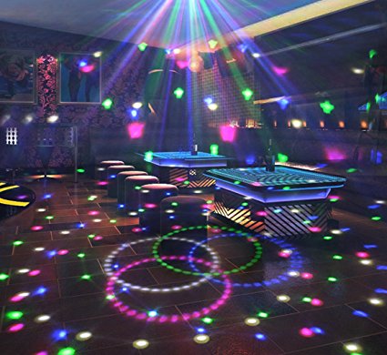 Wonsung Stage Lights 18W Lamps Bluetooth Crystal Magic Ball RGB Disco Party Lights, SD and USB Ports for Music Playing, with Remote Control For DJ Disco House Party Hotel Stage Office Camping Field Etc, Lighting For Halloween Christmas new year home party