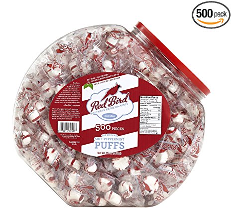 Red Bird 500 Count Peppermint Puffs Candy Tub (95 oz.)