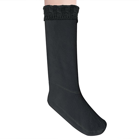 Anzermix® Women's Fleece Cable Knitted Liners Rain Boot Socks