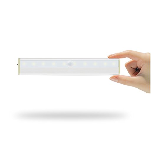 Cellay Portable 10 LED Wireless Motion Sensor Light Bar with Magnetic Strip under Cabinet