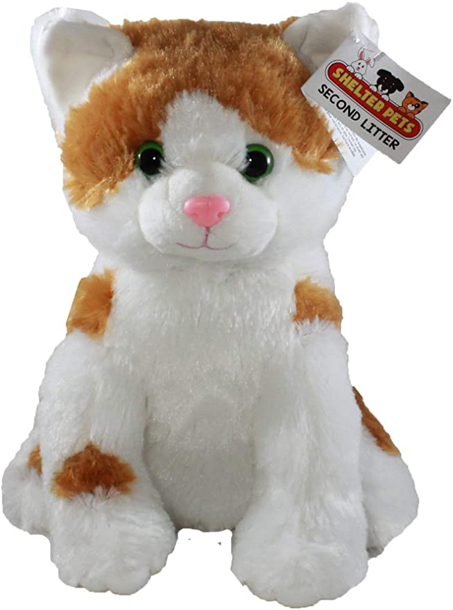 Shelter Pets Series Two: Jeffrey - 10" Orange and White Cat Plush Toy Stuffed Animal - Based on Real-Life Adopted Pets - Benefiting The Animal Shelters They were Adopted from - Kitten Kitty