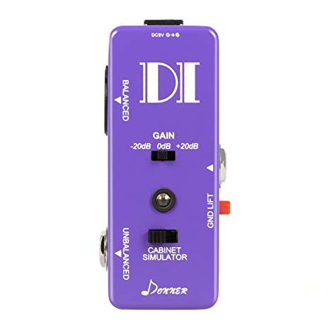 Donner Guitar Bass Passive DI Box Instrument to Balanced & Unbalanced Micro Direct Box Pedal