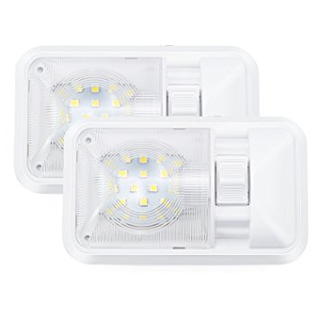 Kohree 12V Led RV Ceiling Dome Light RV Interior Lighting for Trailer Camper with Switch, Single Dome 280LM (Pack of 2)