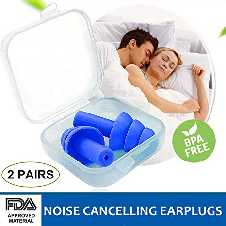 Ear Pugs for Sleeping, Noise Cancelling Sound Blocking Earplugs Reusable Noise Reduction for Musicians Concerts Silicone Blue