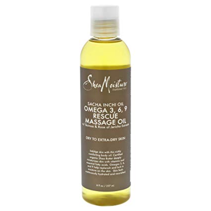 Shea Moisture Sacha Inchi Omega-3-6-9 Rescue Massage Oil for Unisex, 8 Ounce