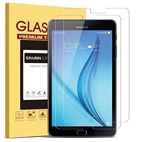 [2 Pack] Galaxy Tab E 9.6 Screen Protector, SPARIN Ultra Clear High Definition Tempered Glass Screen Protector for Samsung Galaxy Tab E (9.6 Inch, 2015 Version)