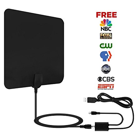 Blimark TV Antenna Indoor Antenna with 50 Mile Range Digital Antenna with Signal Booster 360 Degree Receiver Leaf and 10ft Long Coaxial Cable