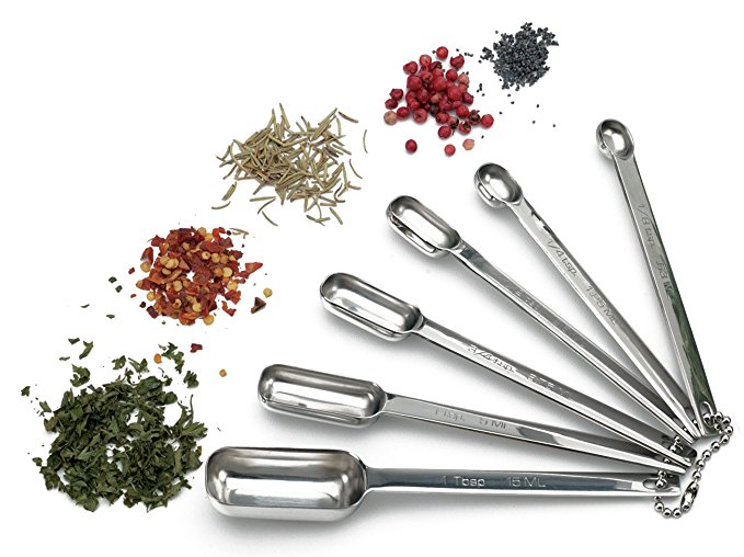 RSVP Endurance 18/8 Stainless Steel Spice Measuring Spoons, 6 Count (DILL)