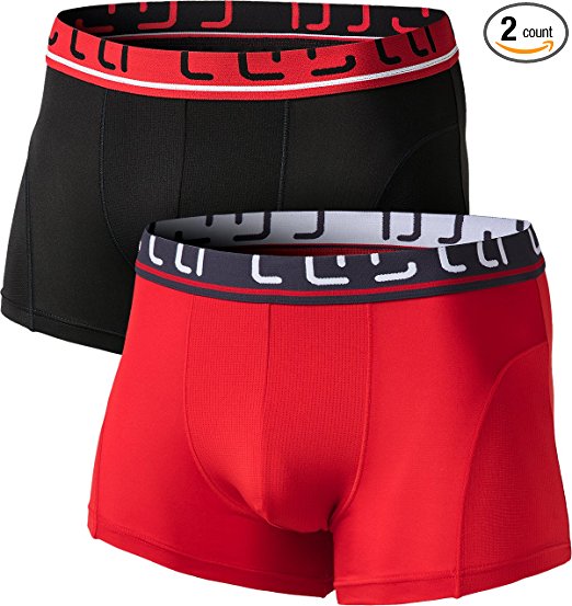 Tesla Men's Stretch 3" No-Fly Cool Dry Brief Underwear Trunk (2-Pack) MBU11/MBU04