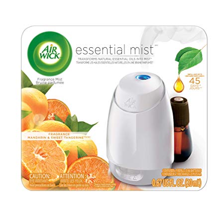 Air Wick Essential Oils Diffuser Mist Kit (Vaporizer for essential oil   1 Refill), Mandarin & Sweet Tangerine, Air Freshener
