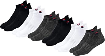 Navy Sport Men's Low Cut Athletic Cotton Cushion Ankle Socks with Sports Tab, Pack of 6 or 12 (Shoe Size: 7-12)