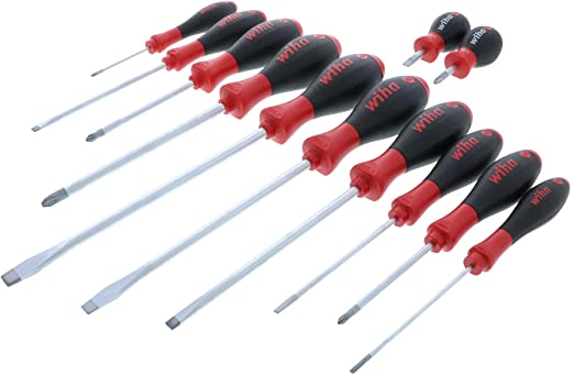 Wiha 30297 12-Piece Slotted and Phillips Screwdriver Set with Soft Finish Handles