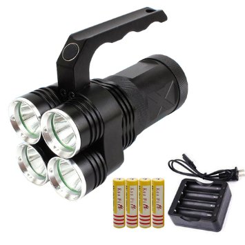 Onedayshop® Super Bright 7000lm 4*cree Xm-l T6 LED Flashlight Spotlight Searchlight Torch High Quality Aluminum Alloy Flashlight (flashlight Battery 4-slot Charger)