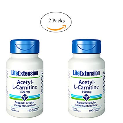 Acetyl L Carnitine 500mg Life Extension 100 VCaps Life Extension (2 pack)