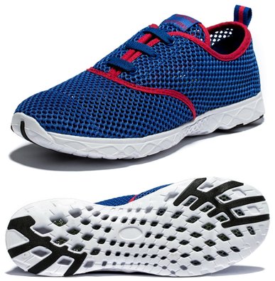 Viihahn Men's Breathable Mesh Lace-Up Quick Drying Aqua Water Shoes