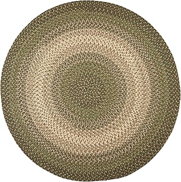 Super Area Rugs Round Large Herb Garden Braided Rug Hartford Primitive Decor Rug - Indoor Outdoor - 10' X 10' Circular Braided Rug Patio/Porch Rug