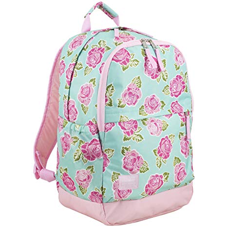 Eastsport Everyday Classic Backpack with Interior Tech Sleeve, Rose Sand/Spring Floral Print