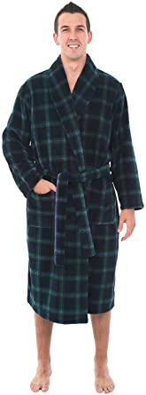 Alexander Del Rossa Men's Warm Winter Fleece Robe, Plush Bathrobe