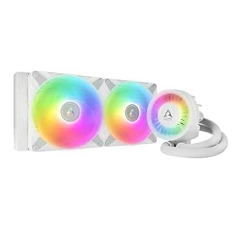 ARCTIC Liquid Freezer III 280 A-RGB - Water Cooling PC, CPU AIO Water Cooler, Intel & AMD Compatible, efficient PWM-Controlled Pump, Fan: 200-1700 RPM, LGA1851 and LGA1700 Contact Frame - White