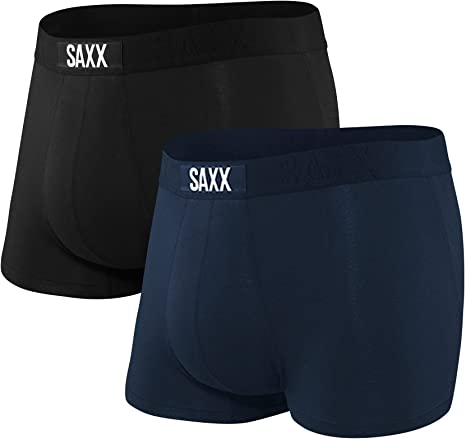 SAXX Men's Underwear – VIBE Super Soft Trunk Briefs with Built-In Pouch Support - Pack of 2, Underwear for Men