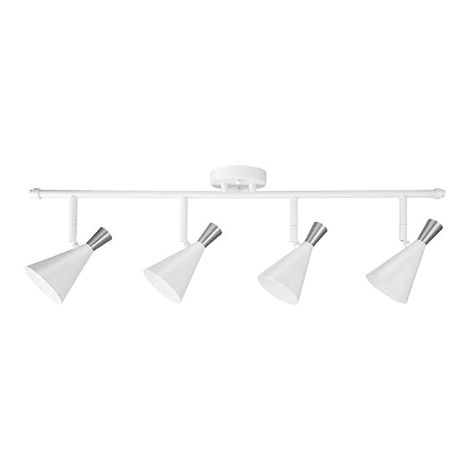 Globe Electric 59452 Aurora 4-Light Track Light, Matte White