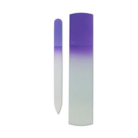Genuine Czech Crystal Glass Spa Bar Slab Foot File and Nail File Manicure Pedicure Set Purple