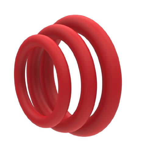 Lynk Pleasure Products Super Soft Erection Enhancing Red Cock Ring 3 Pack - 100 Medical Grade Pure Silicone Penis Ring Set for Extra Stimulation for Him - Bigger Harder Longer Penis
