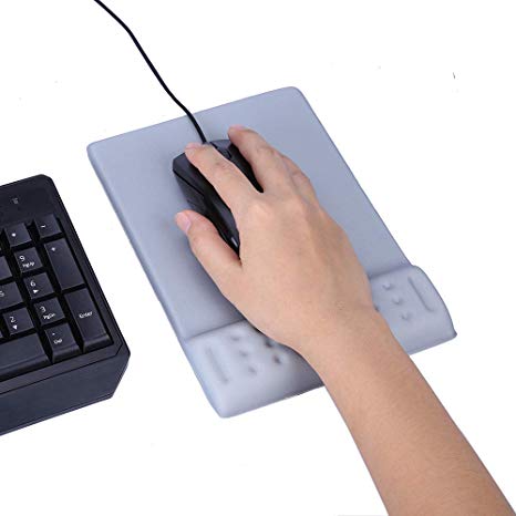 Aelfox Gaming Mouse Pad with Wrist Support, Ergonomic Wrist Rest for Computer, Laptop, Office, Home Office (Gray)