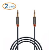 2 Pack65 Feet  20 Meter- 35mm Male To Male Stereo Auxiliary Aux Audio Cable -Gold Plated Plugs Designed for iPhone iPad iPod Smartphone Tablet and MP3 Player