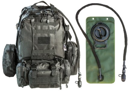 Monkey Paks Tactical Backpack Bundle with 25L Hydration Water Bladder and 3 Molle Bags