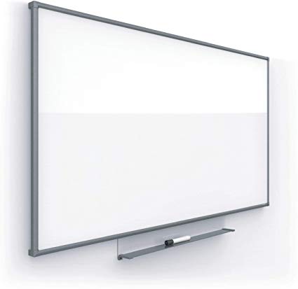 Quartet Whiteboard, Magnetic White Board, 39" x 22" Dry Erase Board, Superior Erasability, Porcelain Silhouette, Wide 16:9 Charcoal Frame (CP3922C)