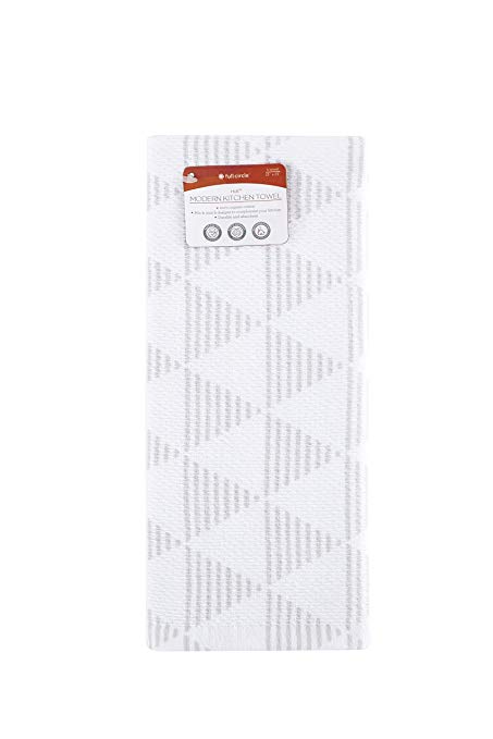 Full Circle Hue - 100% Organic Cotton Modern Kitchen Towel, 15" x 25", White Triangles