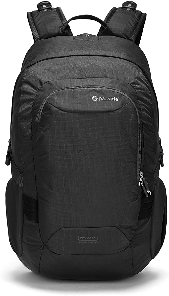 Pacsafe Venturesafe GII Anti Theft Travel Backpack/Daypack-Navy Blue, 25 Liter, Black