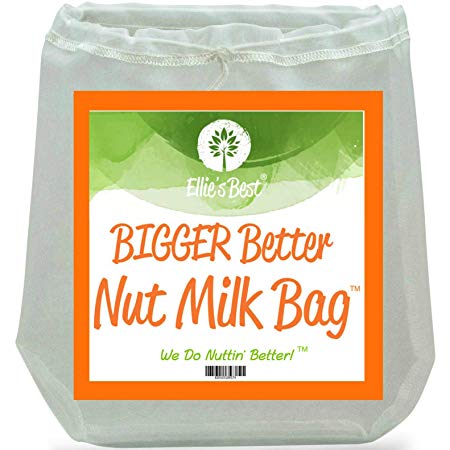 Pro Quality Nut Milk Bag - Big 12"X12" Commercial Grade - Reusable Almond Milk Bag & All Purpose Food Strainer - Fine Mesh Nylon Cheesecloth & Cold Brew Coffee Filter - Free Recipes & Videos (2)