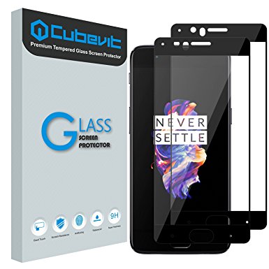OnePlus 5 Screen Protector, [2 Pack] [Case Friendly] Cubevit OnePlus 5 Tempered Glass Screen Protector 9H [Bubble Free] [Scratch Proof] [Full Coverage] HD Glass Screen Protector for OnePlus 5 2017